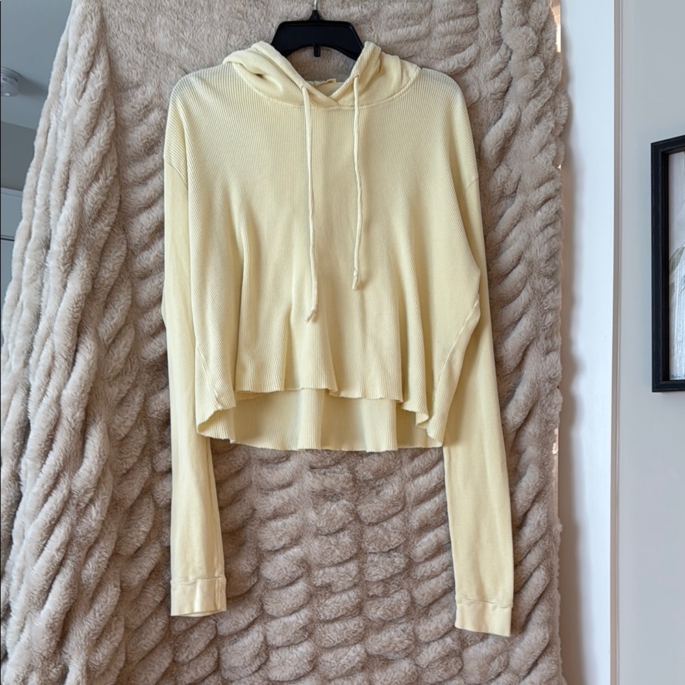 PACSUN Yellow Cropped Hoodie for Women